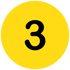 Black number 3 on a solid yellow circular background.