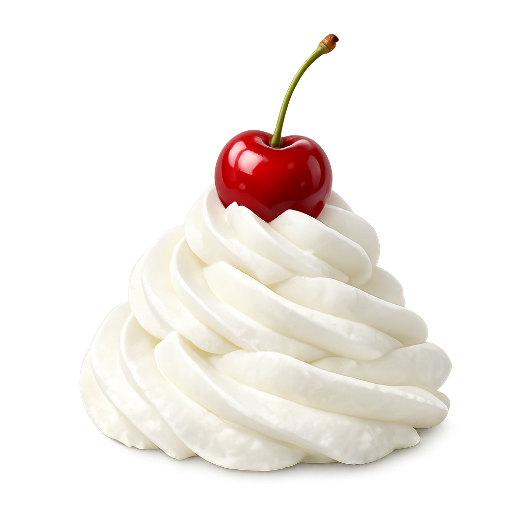 Sahnehäubchen mit Kirsche