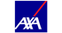 Blaues Quadrat mit weißem "AXA"-Logo und einem roten Schrägstrich.