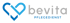 Blaues Herz-Logo mit dem Schriftzug bevita Pflegedienst auf schwarzem Hintergrund.