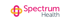 Logo von Spectrum Health mit ineinander verschlungenen rosa und gelben Ringen.