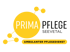Logo: "PRIMA PFLEGE SEEVETAL AMBULANTER PFLEGEDIENST" in Schwarz und Gelb auf grünem Hintergrund, mit Molekülgrafik.
