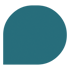 Ein großer, teal-farbener Kreis auf dunkelgrünem Hintergrund.