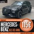 Schwarzer Mercedes-Benz GLS 63 AMG; Text: "PERFEKT FÜR SPORTLICHE FAHRTEN", "ab 115€ Tagesmiete"