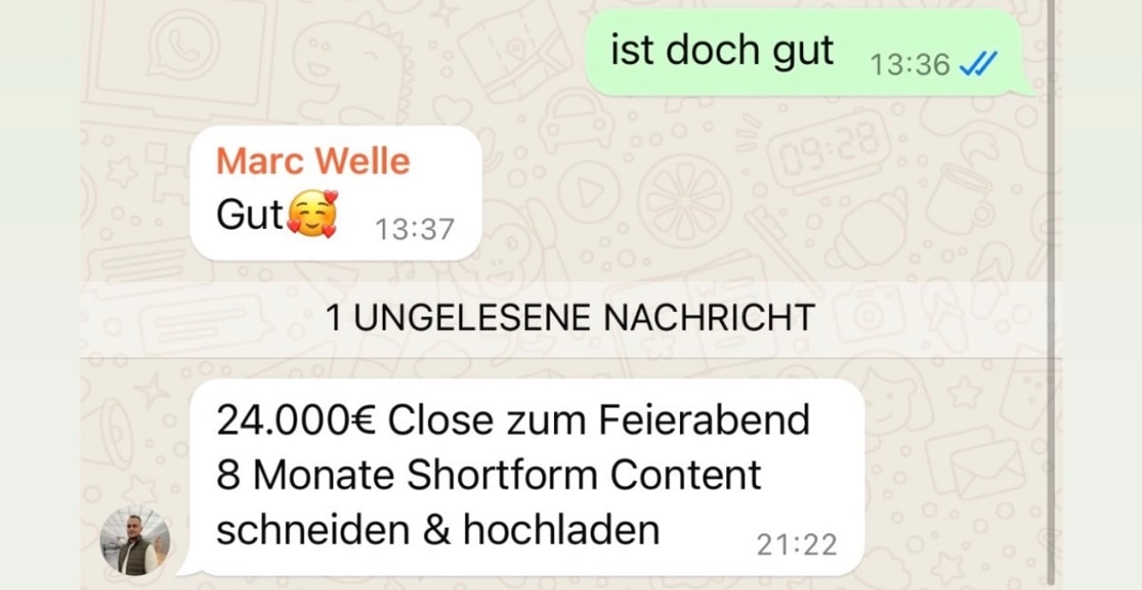 Kundenergebnis: 24.000 EUR Close, 8 Monate Shortform Content