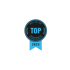 Siegel Meet the Top 2023 für Top Physiotherapie- & Gesundheitsanbieter in Blau und Schwarz mit Lorbeerkranz.