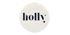 Logo: "holly" in schwarzer Schrift auf weißem Kreis.