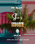 Veranstaltungsplakat für She's College House am 31.07. im Puls Münster mit Palme vor bunten Häuserfassaden.