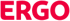 Rotes ERGO-Logo auf dunkelgrünem Hintergrund.