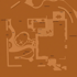 Draufsicht auf einen Gartenplan mit Pool, Sauna, Teich, Wegen und mehreren Sitzbereichen.