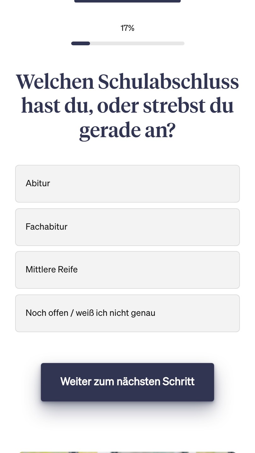 Die Frage nach dem Schulabschluss im Bewerbungsfunnel