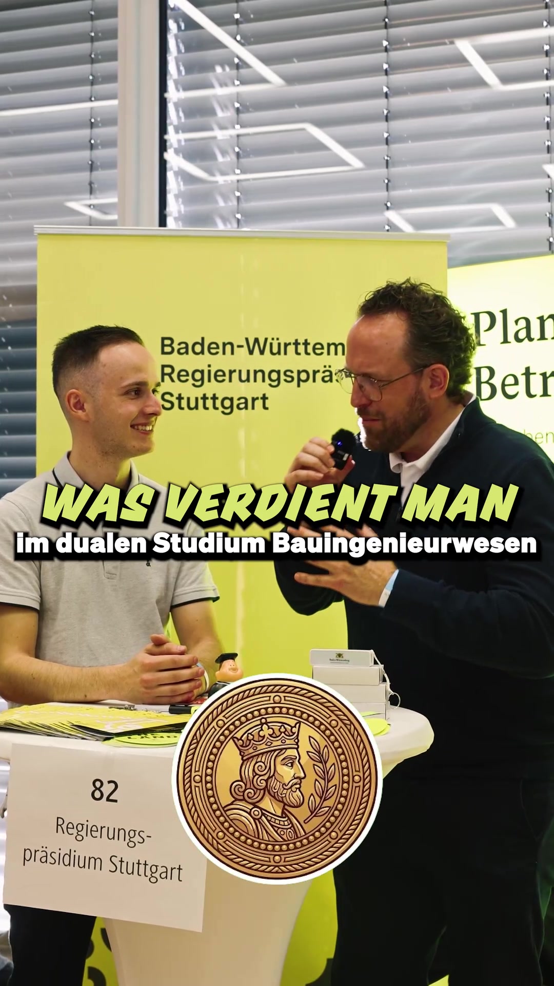 Standbild aus dem Interview auf der Karrieremesse mit dem Regierungspräsidium Stuttgart