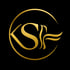 Goldenes "KS"-Logo in einem Kreis auf schwarzem Hintergrund.
