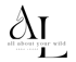 Schwarzer Schriftzug „all about your wild ANNA LOSSE“ mit großen, stilisierten A und L.