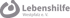 Graues Logo der Lebenshilfe Westpfalz e. V. mit abstraktem, kreisförmigem Symbol links neben dem Schriftzug.