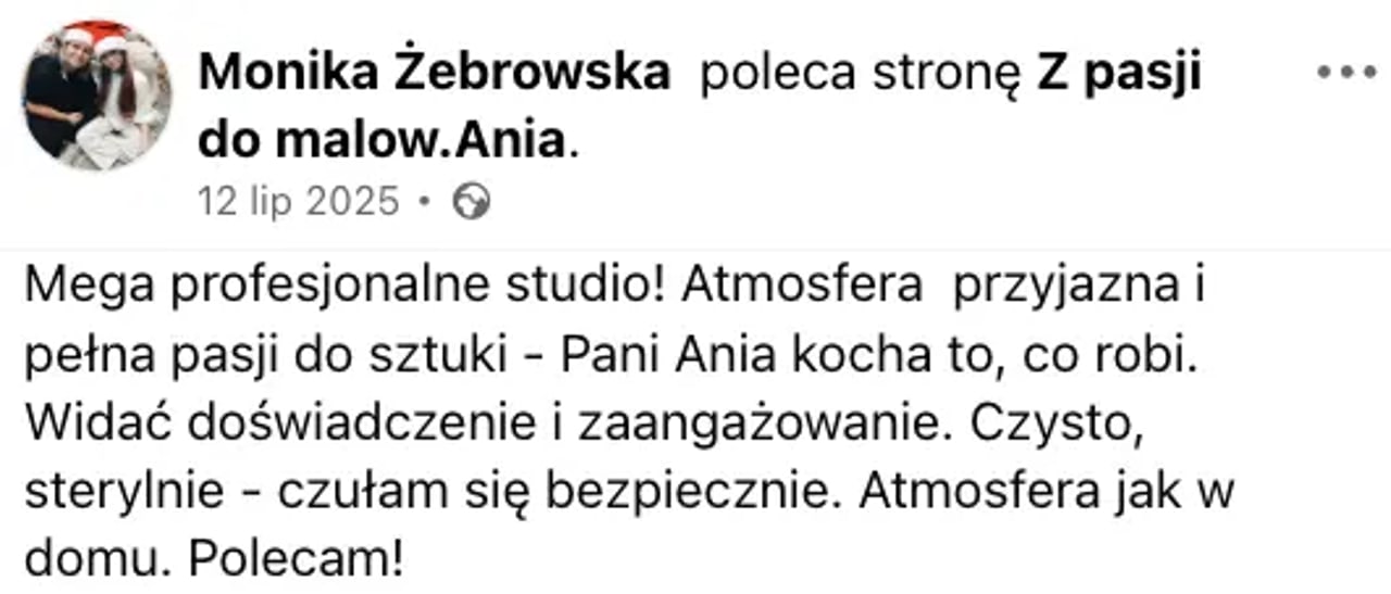 Opinia Moniki Żebrowskiej z Facebooka