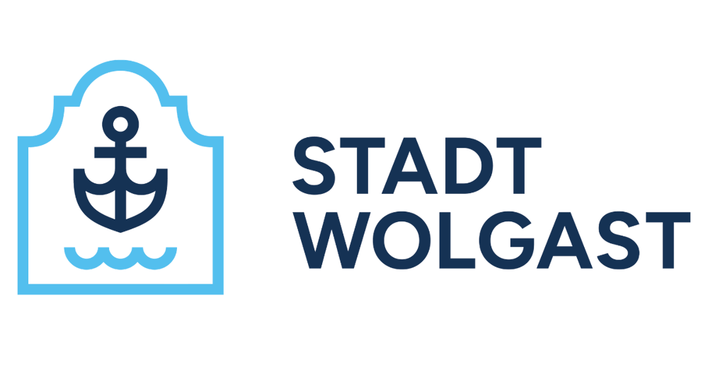 Logo von Lügde: Rote Skyline, blauer Hügel, Schriftzug "Lügde Staatlich anerkannter Erholungsort".