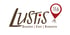 Lustis Logo mit "Brasserie | Event | Biergarten" und rotem Standortsymbol mit "53,6".