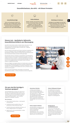 Website-Ansicht mit Textblöcken zu Gesundheitsvorträgen, Online-Webinaren und Workshops.
