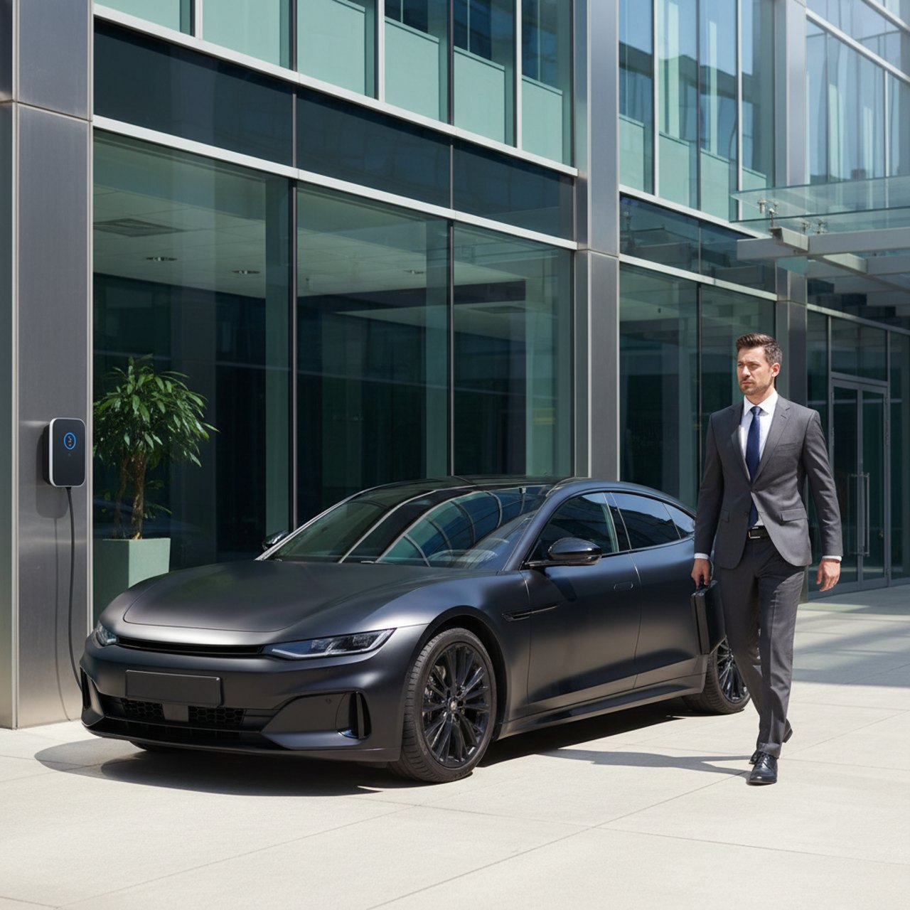 Elektroauto an der Ladesaeule