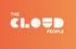 "THE CLOUD PEOPLE" Logo in Weiß auf orangefarbenem Hintergrund.