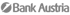 Graues Logo von Bank Austria mit einem stilisierten "1" in einem Kreis vor dem Schriftzug.