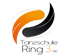 Logo der Tanzschule Ring 3.de: zwei geschwungene, ineinandergreifende Formen, orange und schwarz.