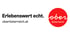 Text "Erlebenswert echt." und "oberösterreich.at" mit rotem Logo "ober österreich" auf weißem Hintergrund.