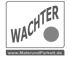 Graues Logo auf grünem Hintergrund: „WACHTER“ diagonal mit Punkt, darunter „www.MalerundParkett.de“.