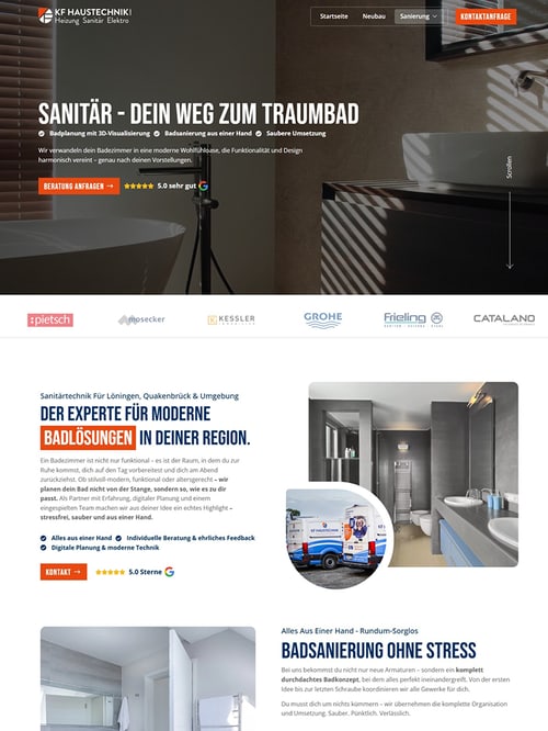 Website von KF Haustechnik