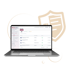 Laptop zeigt Dashboard der Software Notfall- und Krisenmanager mit einer Liste von Szenarien vor dunklem Hintergrund - Software für Alarm- und Gefahrenabwehrplanung - Notfall- und Krisenmanager (NKM®).