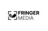 Fringer Media Logo mit quadratischem Rahmen um eine Hand, die einen Bildschirm berührt.