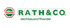 Logo von Rath & Co. Dachbaustoffhandel mit Hagebau-Symbol auf schwarzem Hintergrund.