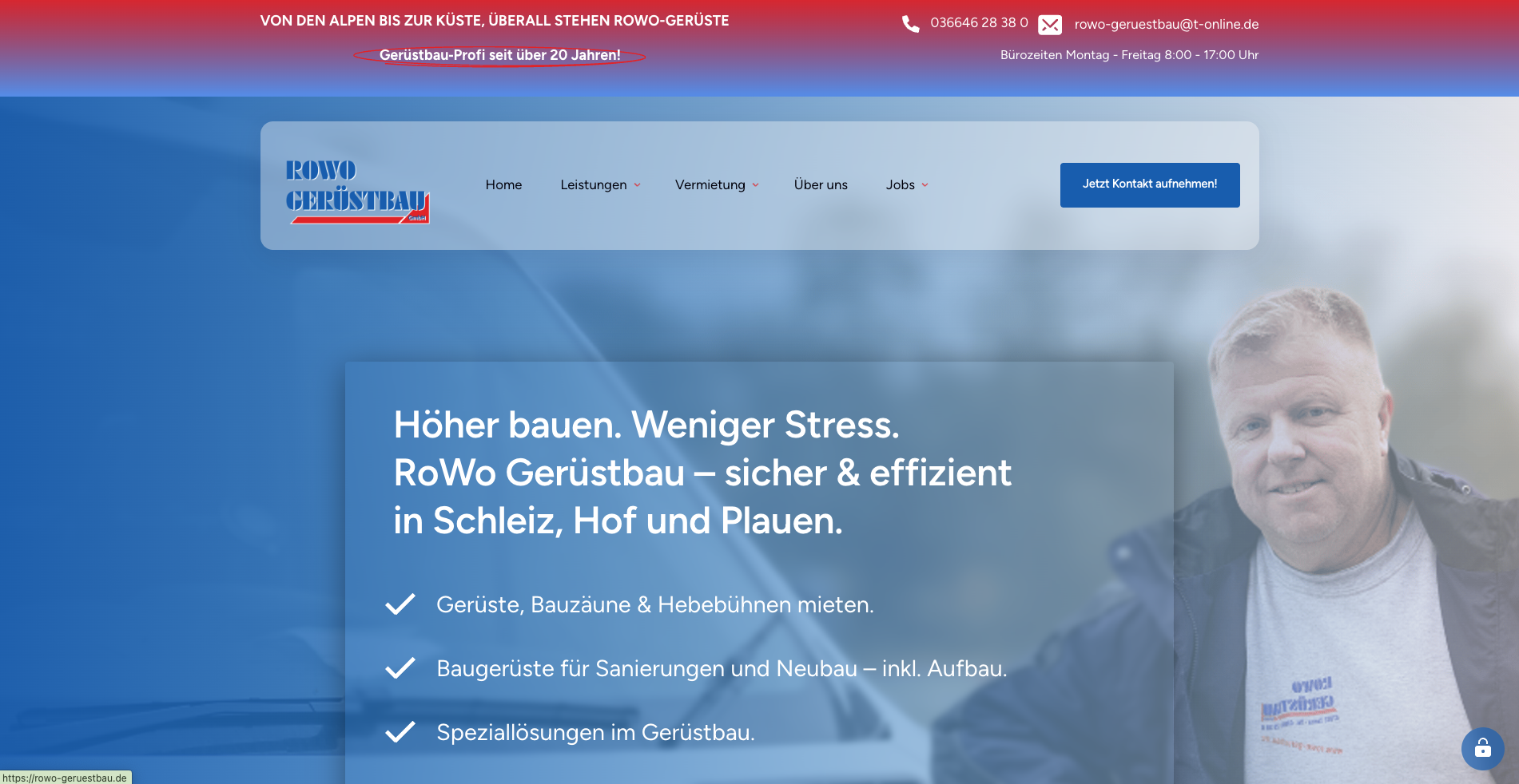 Website RoWo Gerüstbau