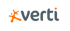Verti-Logo mit orangefarbenem, abstraktem Symbol links und grauem "verti"-Text.