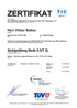 Zertifikat des TÜV Thüringen für Viktor Ballau, gültig bis 14.10.2023, für Sichtprüfung Stufe 2 (VT 2).