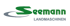 Seemann Landmaschinen Logo mit grünem Schriftzug Seemann und grauem Schriftzug Landmaschinen.