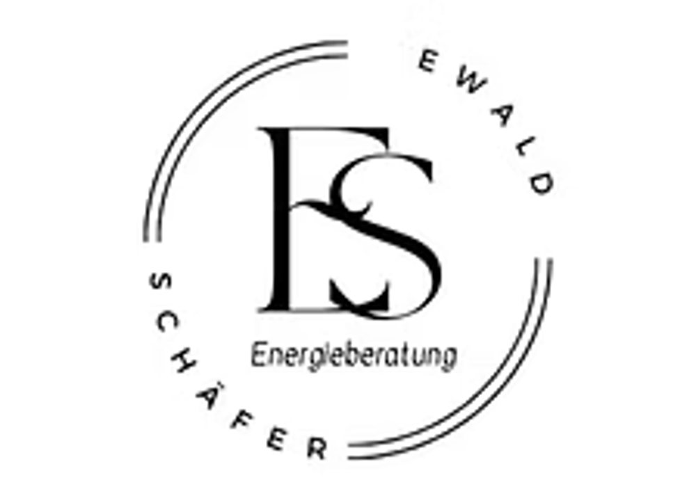 Logo: "ES" in Großbuchstaben, umgeben von "EWALD SCHÄFER" und "Energieberatung" in einem Kreis.