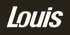 Louis Logo: Weißer, kursiver Schriftzug "Louis" auf rotem Hintergrund.