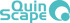 Blaugrünes Logo mit "QuinScape" in zwei Zeilen und einem Kreis mit Punkt rechts.