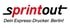 Logo von sprintout, mit dem Text "Dein Express-Drucker. Berlin!" darunter.