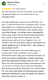 Melanie Bibers positive 5-Sterne-Rezension über ihr Training bei Max, mit Text und Daumen-hoch-Emoji.