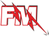 Weißer "FM"-Text mit einem roten Blitz, der durch die Buchstaben verläuft.