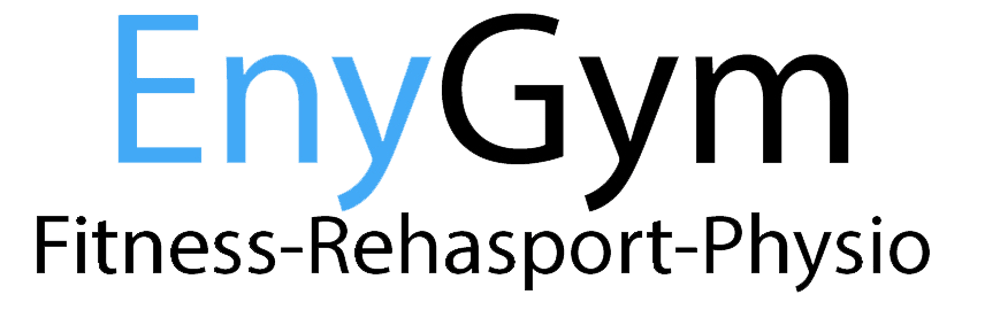 EnyGym Logo mit Text "EnyGym Fitness-Rehasport-Physio".