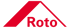 Rotes Roto-Logo, das ein stilisiertes Dach auf grünem Hintergrund darstellt.