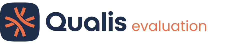 Qualis evaluation logo with an orange, abstract star-like icon on a dark blue square.