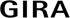GIRA-Logo in schwarzen Großbuchstaben auf dunkelgrünem Hintergrund.