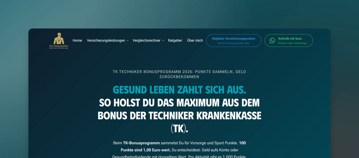 TK Techniker Bonusprogramm 2026: Punkte & Geld