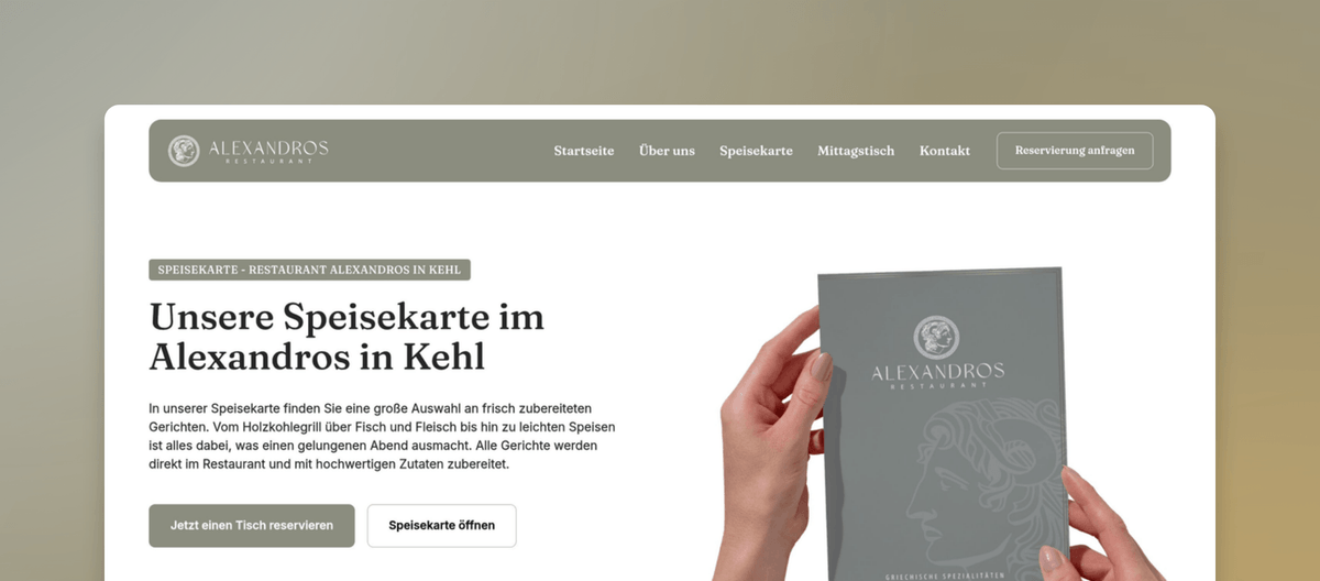 Speisekarte  Alexandros in Kehl | Gerichte & Mittagstisch