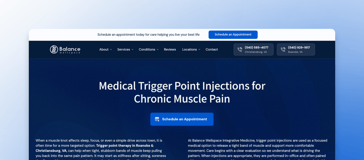 Trigger Point Injections Roanoke & Christiansburg | Balance Well